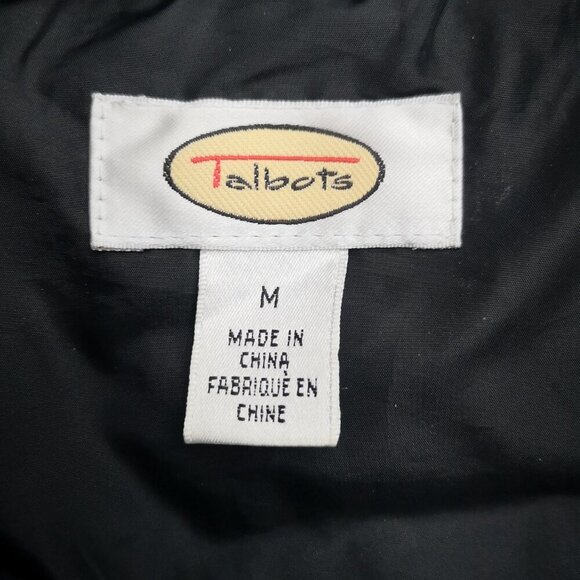 Talbots Ladies Size Medium Snap & Zipper Closure Black Puffy Vest - Picture 3 of 9